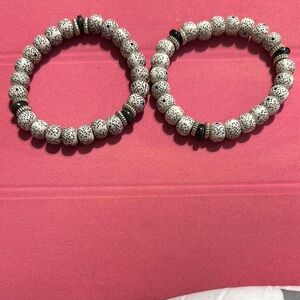 Elegant White Beaded Bracelets